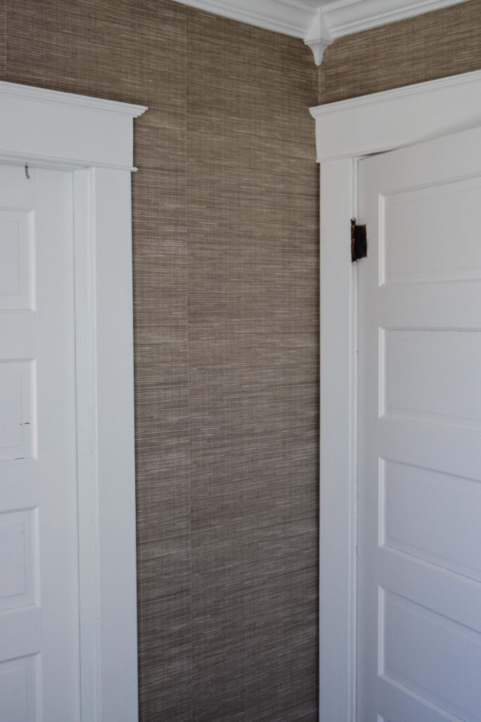 All About The Peel and Stick Grasscloth in Our Bedroom
